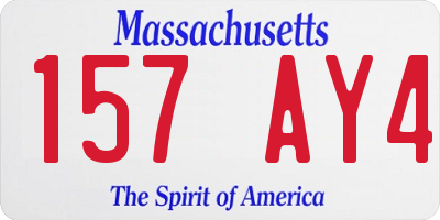 MA license plate 157AY4