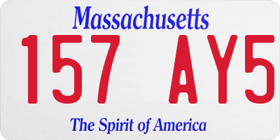 MA license plate 157AY5