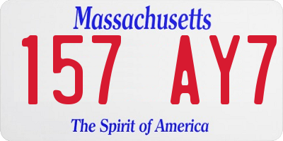 MA license plate 157AY7