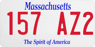 MA license plate 157AZ2