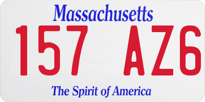 MA license plate 157AZ6