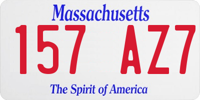MA license plate 157AZ7