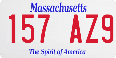 MA license plate 157AZ9