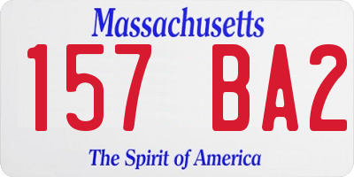 MA license plate 157BA2