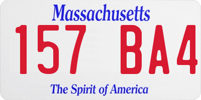 MA license plate 157BA4