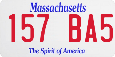 MA license plate 157BA5