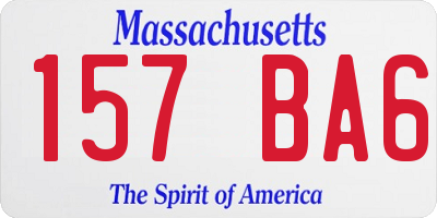 MA license plate 157BA6