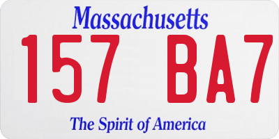 MA license plate 157BA7