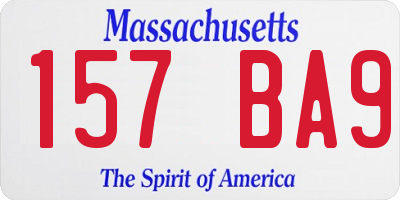 MA license plate 157BA9