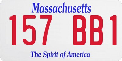 MA license plate 157BB1