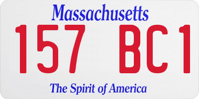 MA license plate 157BC1