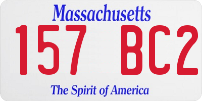 MA license plate 157BC2