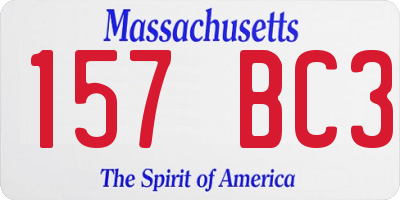 MA license plate 157BC3