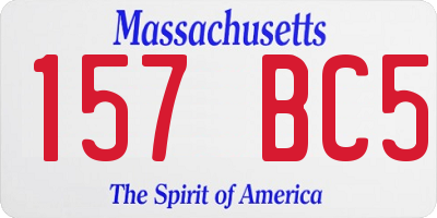 MA license plate 157BC5