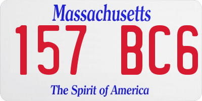 MA license plate 157BC6