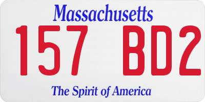 MA license plate 157BD2