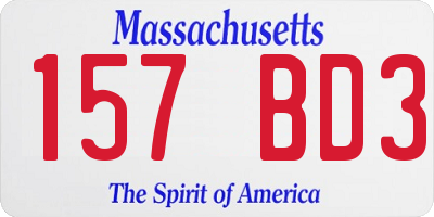 MA license plate 157BD3