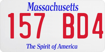 MA license plate 157BD4