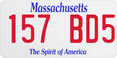 MA license plate 157BD5