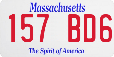 MA license plate 157BD6