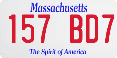 MA license plate 157BD7
