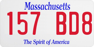 MA license plate 157BD8