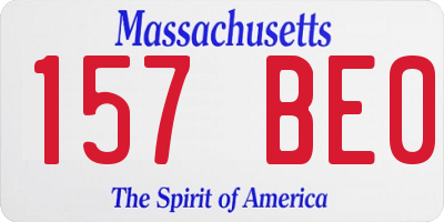 MA license plate 157BE0