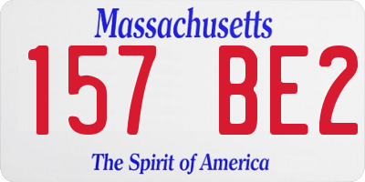 MA license plate 157BE2