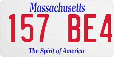 MA license plate 157BE4