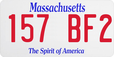 MA license plate 157BF2