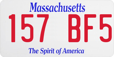 MA license plate 157BF5