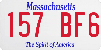 MA license plate 157BF6