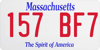 MA license plate 157BF7