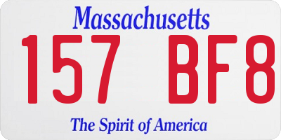 MA license plate 157BF8