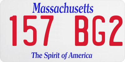 MA license plate 157BG2