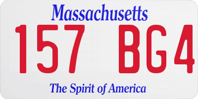 MA license plate 157BG4