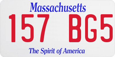 MA license plate 157BG5