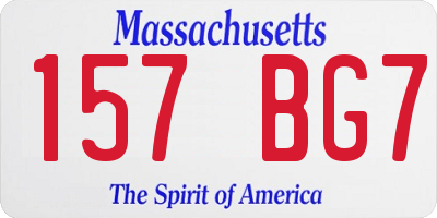 MA license plate 157BG7