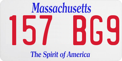 MA license plate 157BG9