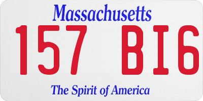 MA license plate 157BI6