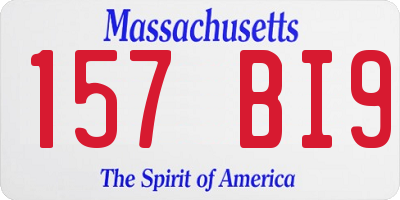 MA license plate 157BI9