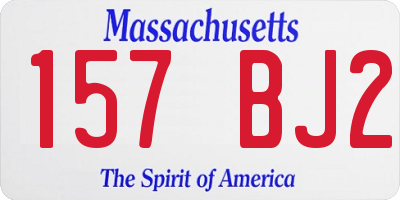 MA license plate 157BJ2