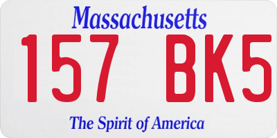 MA license plate 157BK5