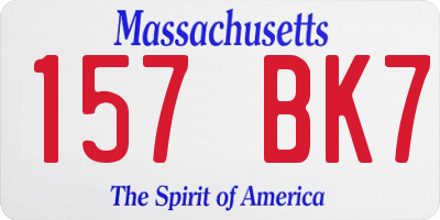 MA license plate 157BK7