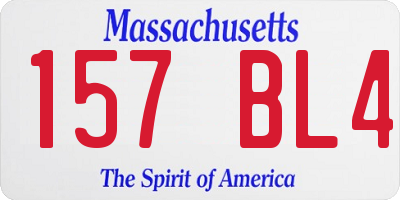 MA license plate 157BL4