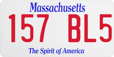 MA license plate 157BL5