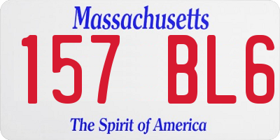 MA license plate 157BL6