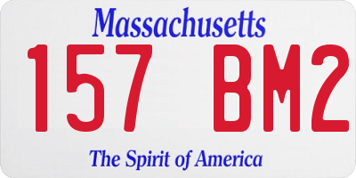MA license plate 157BM2