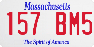 MA license plate 157BM5