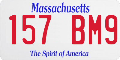 MA license plate 157BM9